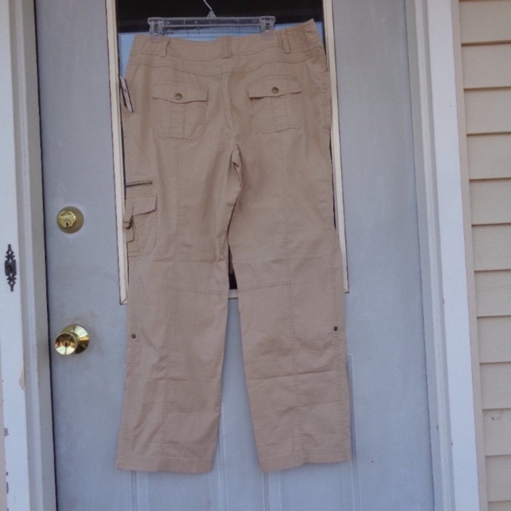 Ab studio tan pant with zipper & pockets detail casual size 12 - Picture 9 of 12